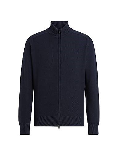 Кардиган на молнии из кашемира и шелка от Zegna, 70% кашемир, 30% шелк, Италия 11019322