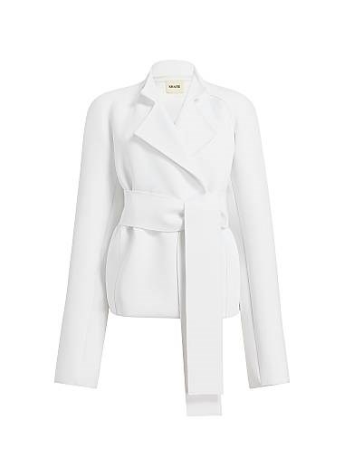 Кожаная куртка Edith от Khaite с регулируемым воротником и длинными рукавами 11009916