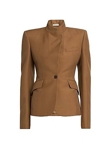 McQueen Stand Collar Wool-Mohair Jacket 11011475