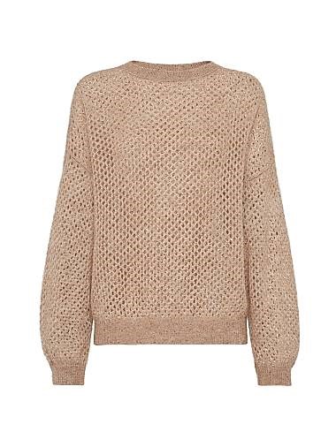 Сетчатый свитер из мохера, хлопка и шерсти от Brunello Cucinelli, Италия 11014499