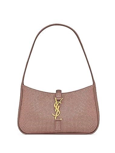 Saint Laurent Миниатюрная овчинная сумка Le 5 a 7 с заклепками и замшевой отделкой, размеры 19 х 11,5 х 4,5 см 11025113