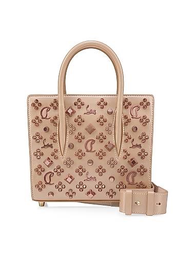 Christian Louboutin Мини-сумка Paloma из перламутрового нубука с шипами, размер 18 см x 9 см x 21 см 11014217