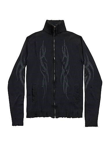 Кардиган на молнии Y2K от Balenciaga из хлопка и полиэстера с длинными рукавами и карманами 11021410