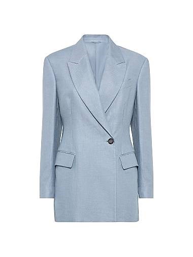 Пиджак из окрашенного габардина из конопли и льна с монолями от Brunello Cucinelli, Италия 11030297