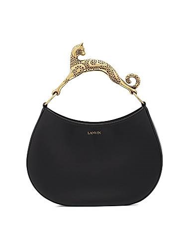 Lanvin Кожаная сумка Hobo Cat с авторской ручкой в виде кошки, размер 10.2',', x 7.6',', x 2.7',', 11012690