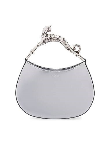 Lanvin Итальянская сумка-хобо из металлизированной кожи с ручкой в виде кота, размеры 26х19.5х7 см 11013666