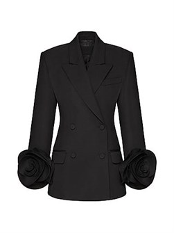 Пиджак из 100% шерсти Grisaille Valentino Garavani с розовыми аппликациями, Италия 11020731