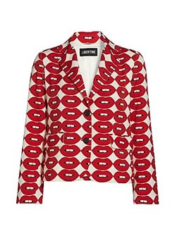 Короткий жакет со лацканами и карманами из итальянской шерсти от Libertine, модель French Kissing In The USA 11014667