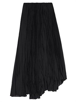 Плиссированная юбка из технического жаккарда Balenciaga с незаметной застёжкой и асимметричным подолом 11015054