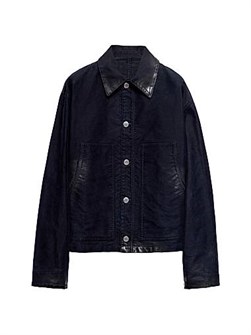 Куртка-блузон из мольскаина Prada с классической посадкой, длинными рукавами и 100% хлопком 11020563