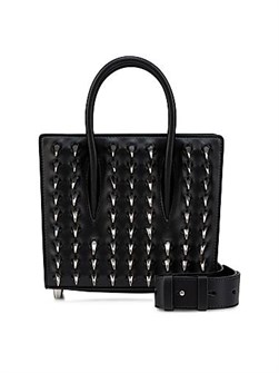Christian Louboutin Сумка с верхней ручкой Mini Paloma из телячьей кожи с шипами, размеры 21,1 x 17,8 x 8,9 см 11008311