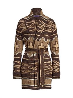 COLLECTION Ralph Lauren Кардиган с шалевым воротником из шелка и льна, 43% шелка, тусклый оттенок, длинные рукава 11010240