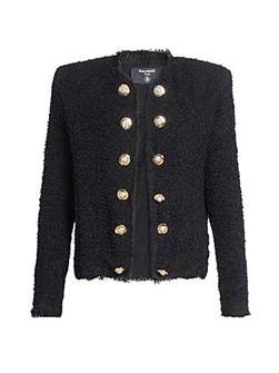 Balmain Spencer Tweed Collarless Jacket 11012654