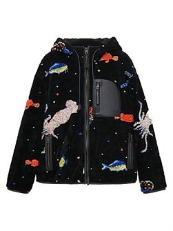 Флисовая куртка с капюшоном Suna Fujita x Loewe, уютная, с длинными рукавами и карманом на молнии 11024532
