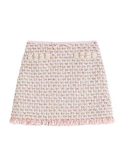 Юбка из твида с вышитыми лентами от Valentino Garavani, боковая молния, производство Италия 11012648