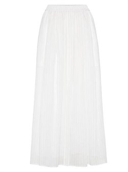 Широкая юбка Brunello Cucinelli из органзы с хлопковой полоской, шелковой подкладкой и карманами 11015442