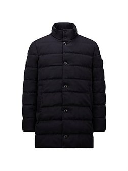Длинный пуховик Vallonpierre Moncler из 100% натуральной шерсти с наполнителем 90% пух, капюшоном и карманами на кнопках 11025977