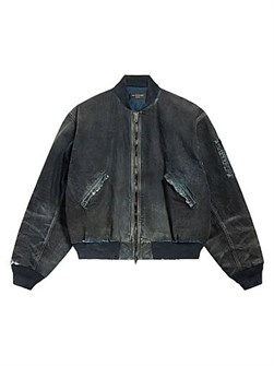 Джинсовая куртка-бомбер Balenciaga с двойной застежкой, карманом на рукаве и эффектом делаве, Италия 11028239
