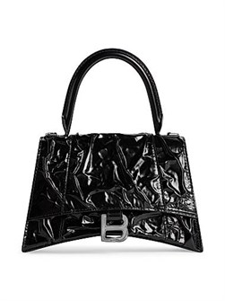 Balenciaga Сумка Hourglass Small из натертой овечьей кожи с ручкой, размером 23 x 15 x 10 см, с регулируемым ремешком 11008750