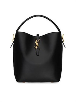 Saint Laurent Женская сумка-ведро из гладкой телячьей кожи с замком и множеством удобных карманов 11016204