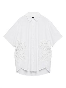 Хлопковая рубашка Amy от Rag &amp, Bone с кружевным декором и воротником-стойкой 11009247