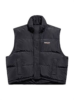 Пуховой жилет Cocoon Political Campaign от Balenciaga с капюшоном и высоким воротником, произведен в Италии 11015404