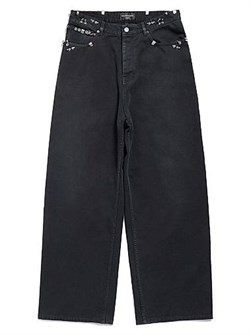 Унисекс джинсы Baggy Pierced от Balenciaga из мягкого денима большого размера, произведены в Италии 11024550