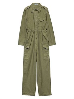 Комбинезон из хлопка Prada Panama с длинными рукавами и нагрудным карманом 11011512