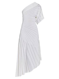 Асимметричное миди-платье Asym Ray от Alaia из 100% шерсти с вырезом на одно плечо 11025488