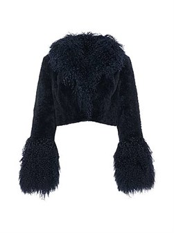 Болеро из стриженного меха кашемировой козы Gorski с воротником и манжетами из меха монгольской козы 11020370