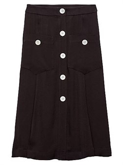 Расклешенная сатиновая юбка Sable с карманами от Prada 11009894