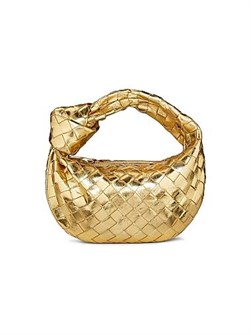 Bottega Veneta Мини-сумка Jodie из металлической кожи с верхней ручкой, размером 26 х 13 х 9 см, с застежкой на молнии 11024616