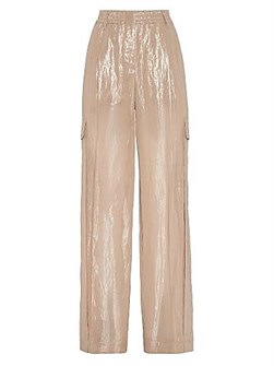 Шаровары из хлопковой марли ламе от Brunello Cucinelli с застежкой на кнопки и глубокими карманами, изготовлены в Италии 11016307