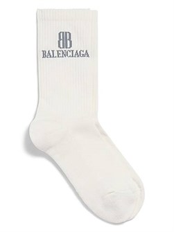 Высокие хлопковые носки Nano BB от Balenciaga с дышащей тканью и узором на щиколотке 11016217