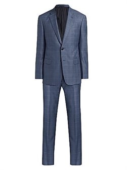 Костюм из шерсти с тусклым клетчатым узором от Giorgio Armani, Италия 11030164