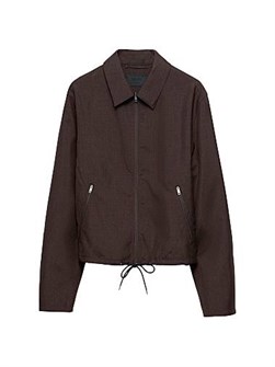 Куртка-блузон Prada из мохера и шелка с застежкой-молнией, прямыми рукавами и карманами 11013533