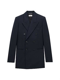 Дублёнка из шерсти Saint Laurent с шестью пуговицами, шелковой подкладкой, приталенным кроем, сделана в Италии 11018191