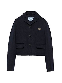 Prada Embroidered Single-Breasted Cashgora Jacket 11030542