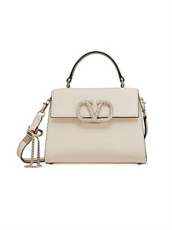 Valentino Garavani Маленькая сумка VSling из зернистой телячьей кожи с отделкой Swarovski, 22x17x9 см 11008529