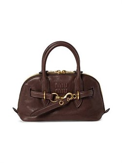 Miu Miu Сумка через плечо из мягкой кожи с ручками и регулируемым ремнем, 28х16.5х10 см 11014710