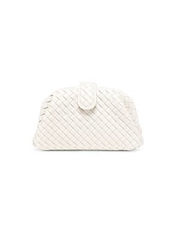 Bottega Veneta Кожаный клатч Mini Lauren 1980 с плетением, плечевым ремнем и замком-застежкой 11019989