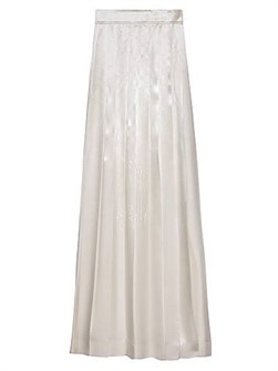 Prada Long Pleated Satin Skirt 11008135