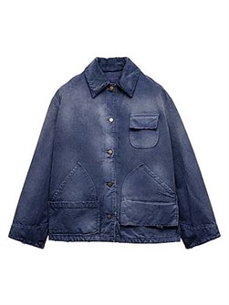 Куртка-рубашка из прочного канваса Prada с винтажным эффектом 11010160