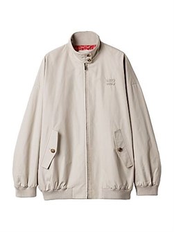 Куртка-блузон Miu Miu из хлопка Panama с длинными рукавами и вышитым логотипом, увеличенным в размере до трёх размеров 11015128