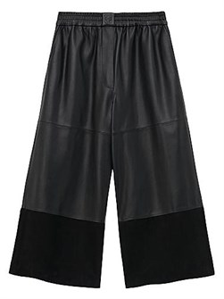 Кожаные укороченные брюки Loewe с эластичным поясом и задним карманом, Испания 11009119