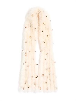 Valentino Garavani Шарф из индюшачьих перьев с аппликацией из фазаньих перьев, 20 x 233 см 11008875