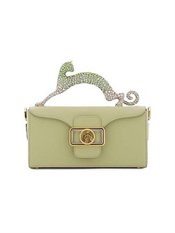 Lanvin Сумка Nano Pencil Cat с ручкой и стразами, выполненная вручную в Италии, размеры: 18,8 x 8,9 x 5,8 см 11012665