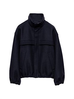 Куртка Prada из шерсти и кашемира с оверсайз-кроем, высоким воротником и карманами 11023137