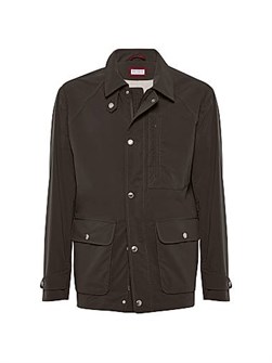 Водонепроницаемая полевая куртка из скреплённого хлопка без подкладки Brunello Cucinelli 11028935