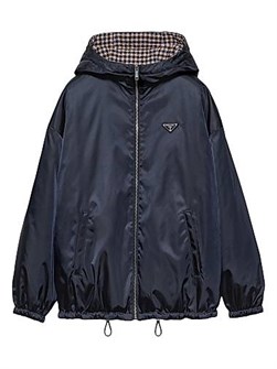 Стеганый блузон с капюшоном из ре-Nylon Prada с длинными рукавами 11021045